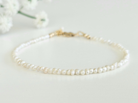Zoetwaterparel kralen armband, 14k goldfilled & 925 sterling zilver
