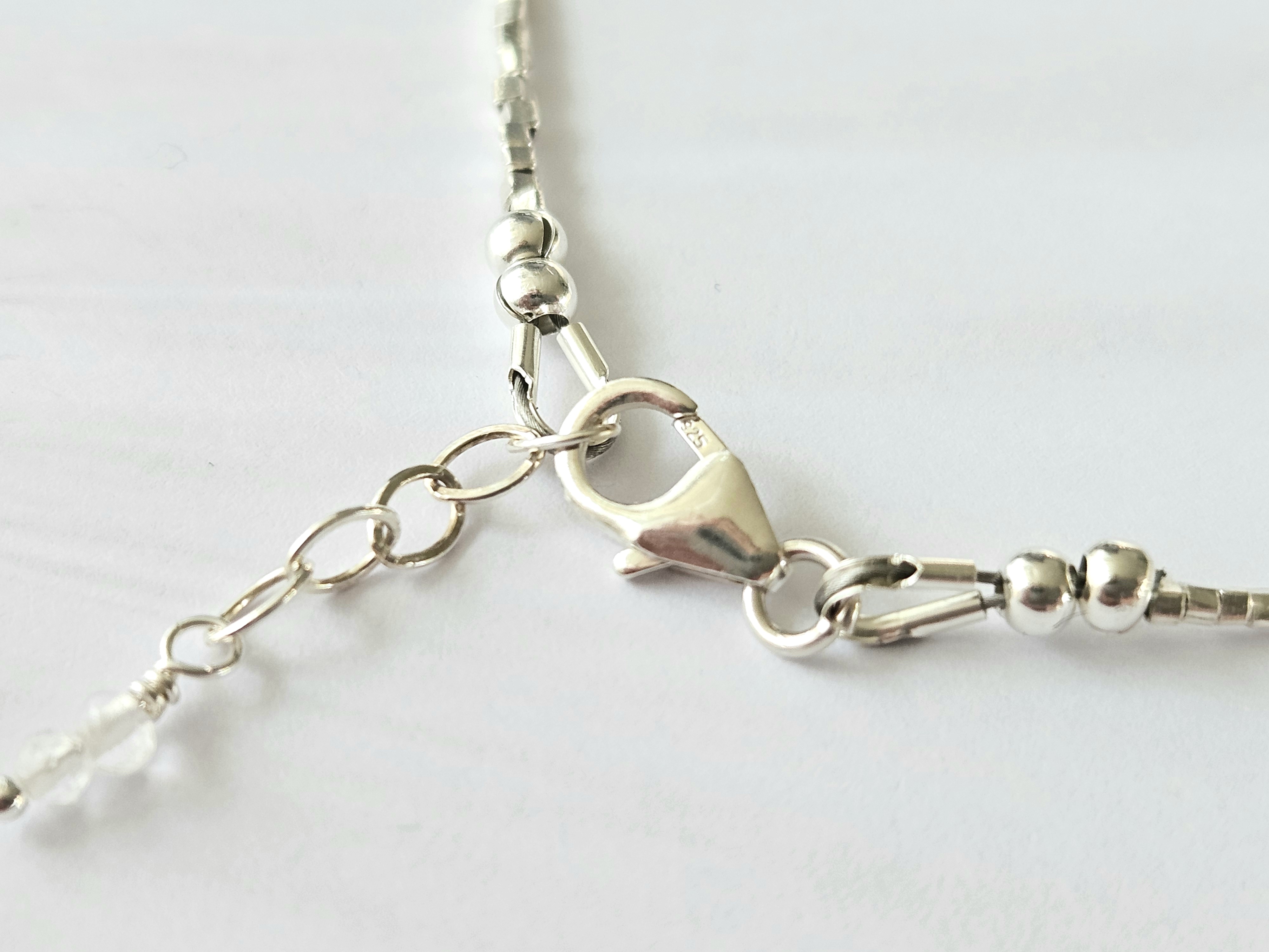 925 sterling silver hill tribe beaded braclet 1mm