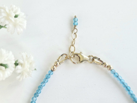 Neon Apatite gemstone beaded bracelet  14k goldfilled - 925 sterling silver