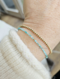 Amazonite beaded bracelet, 14k goldfilled - 925 sterling silver