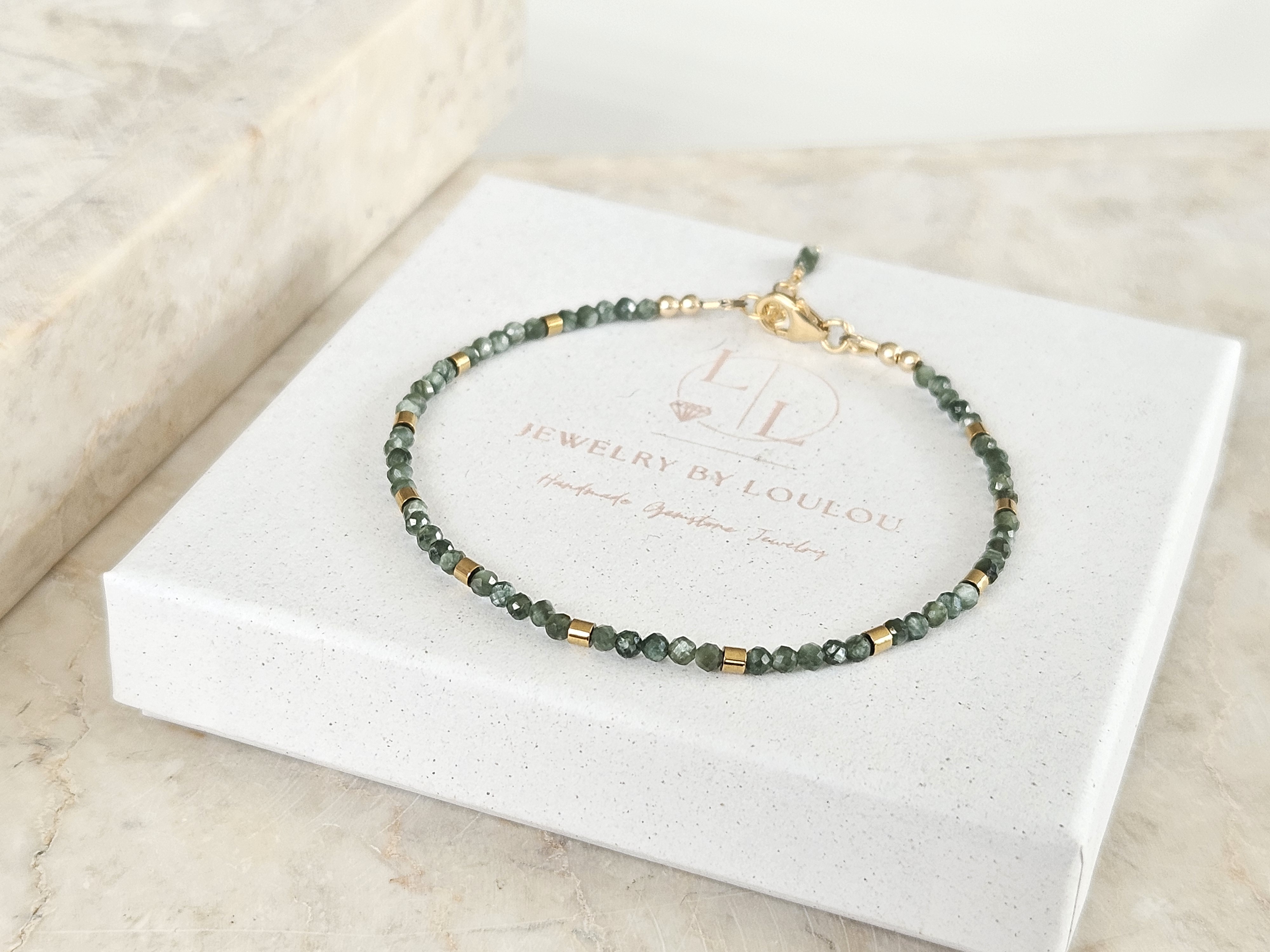 Fijn Serafiniet kralen armband, 14k goldfilled - 925 sterling zilver