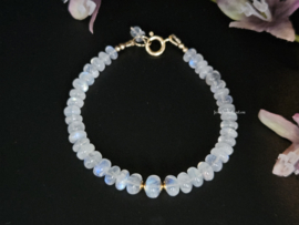 Maansteen armband, 14k goldfilled & 925 sterling zilver