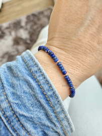 Lapis Lazuli kralen armband, 14k goldfilled - 925 sterling zilver