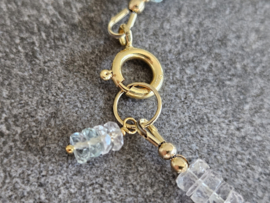 Aquamarijn en Morganiet  armband in AAA kwaliteit, 14k goldfilled & 925 sterling zilver