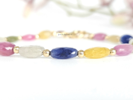 Multi Sapphire bead bracelet, available in 14k gold filled - 925 sterling silver