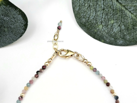 Tourmaline birthstone bracelet October, 14k goldfilled & 925 sterling silver