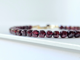Mozambique garnet beaded bracelet 14k gold-filled 925 sterling silver