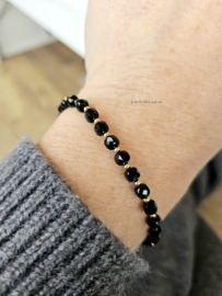 Black onyx bead bracelet, available in 14k gold filled - 925 sterling silver