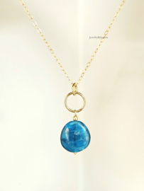 Ketting met Neon Apatiet hanger, 14k goldfilled