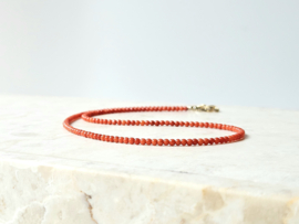 Italian deep sea natural beaded necklace 14k goldfilled - 925 sterling silver