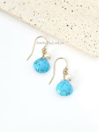 Turquoise & freshwater pearls, 14k goldfilled & 925 sterling silver