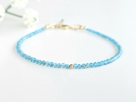 Neon Apatite gemstone beaded bracelet  14k goldfilled - 925 sterling silver