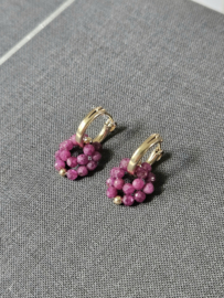 Robijn creolen oorringen  14k goldfilled - 925 sterling zilver
