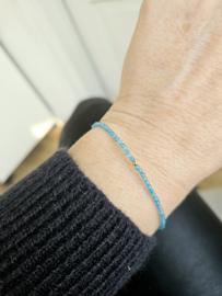 Neon Apatite gemstone beaded bracelet  14k goldfilled - 925 sterling silver