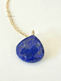Ketting met Lapis Lazuli hanger, 14k goldfilled 925 sterling zilver
