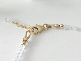 Herkimer diamanten kralen armband, leverbaar 14k goldfilled - 925 sterling zilver