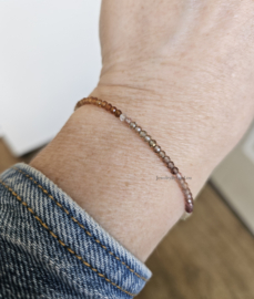 Tundra Sapphire gemstone beaded bracelet, 14k goldfilled & 925 sterling silver