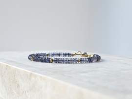 Ioliet kralen armband, 14k goldfilled - 925 sterling zilver