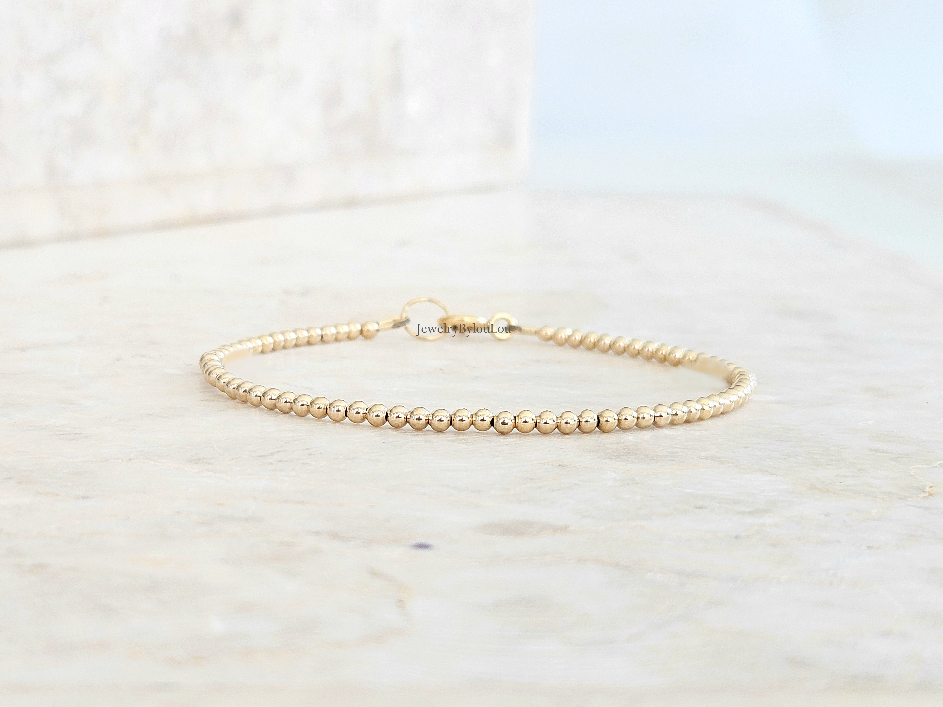 14k goldfilled beaded bracelet 2,5mm