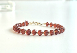 Granaat kralen armband  14k goldfilled 925 sterling zilver
