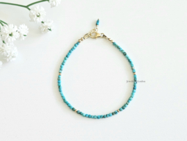 Arizona Turquoise gemstone beaded bracelet, available 14k goldfilled - 925 sterling silver