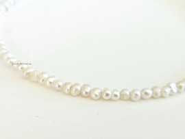 Zoetwaterparel kralen armband, 14k goldfilled & 925 sterling zilver
