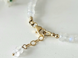 Moonstone and aquamarine bracelet, 14k goldfilled & 925 sterling silver