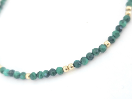 Malachite beaded bracelet  14k goldfilled  - 925 sterling silver