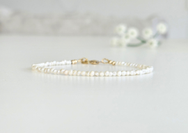 Zoetwaterparel kralen armband, 14k goldfilled & 925 sterling zilver
