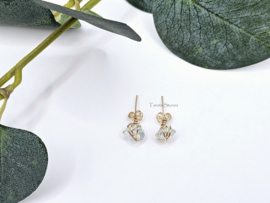 Aquamarijn studs oorbellen, leverbaar in 14k goldfilled & 925 sterling zilver