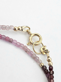 Spinel beaded necklace, 14k goldfilled - 925 sterling silver