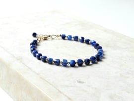 Kyaniet kralenarmband,  14k goldfilled - 925 sterling zilver