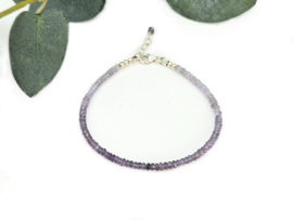 Zeldzame Violet Spinel kralen armband, leverbaar 14k goldfilled - 925 sterling zilver