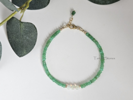 Chrysopraas en Ethiopische Opaal kralen armband, leverbaar 14k goldfilled - 925 sterling zilver