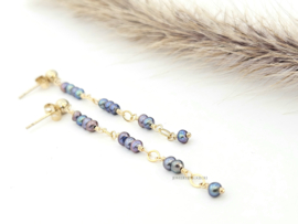 Peacock freshwater pearls14k goldfilled & 925 sterling silver