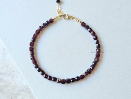Mozambique garnet beaded bracelet 14k gold-filled 925 sterling silver