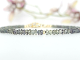 Groene Saffier armband,  14k goldfilled - 925 sterling zilver