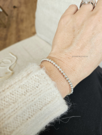 925 sterling silver beaded bracelet 4mm