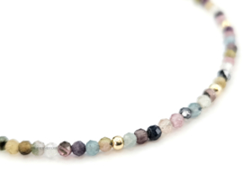 Tourmaline birthstone bracelet October, 14k goldfilled & 925 sterling silver