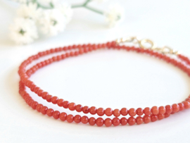 Italian deep sea natural beaded necklace 14k goldfilled - 925 sterling silver