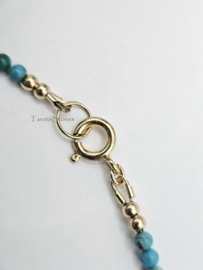 Turquoise kralen ketting, leverbaar 14k goldfilled - 925 sterling zilver