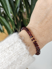 Mozambique AAA+ Granaat kralen armband  14k goldfilled - 925 sterling zilver