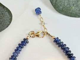 Kyanite & Moonstone gemstone beaded bracelet 14k goldfilled - 925 sterling silver