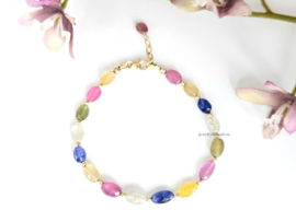 Multi Sapphire bead bracelet, available in 14k gold filled - 925 sterling silver