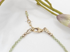Peridoot geboortesteen armband augustus, 14k goldfilled & 925 sterling zilver