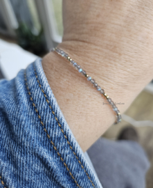 Labradorite beaded bracelet     925 sterling silver   -   14k goldfilled