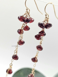 Red garnet earrings 14k goldfilled