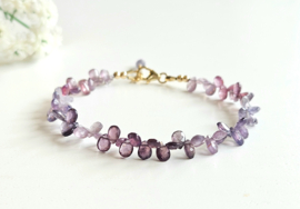 Rare Lavender Spinel Gemstone beaded Bracelet,  14k goldfilled & 925 sterling silver