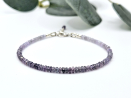 Zeldzame Violet Spinel kralen armband, leverbaar 14k goldfilled - 925 sterling zilver