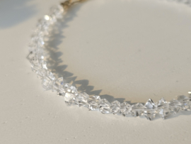 Herkimer diamant edelstenen kralen armband, leverbaar 14k goldfilled - 925 sterling zilver